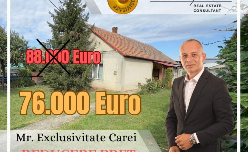 Casă 3 camere, Teren 3.263 mp, Str.Mărășești Nr.16 -Carei-Comision 0% cumpărător - Poză 1