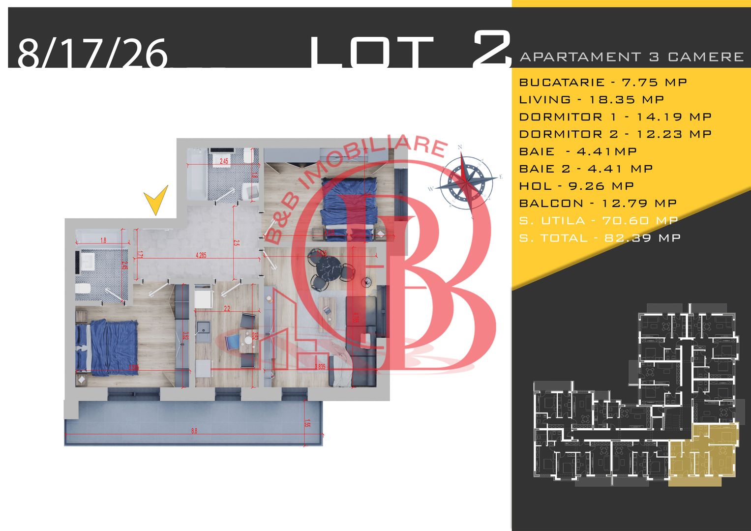 3 camere Parcare Bonus Titan Pallady Pret Promo de Lansare - Schiță 9
