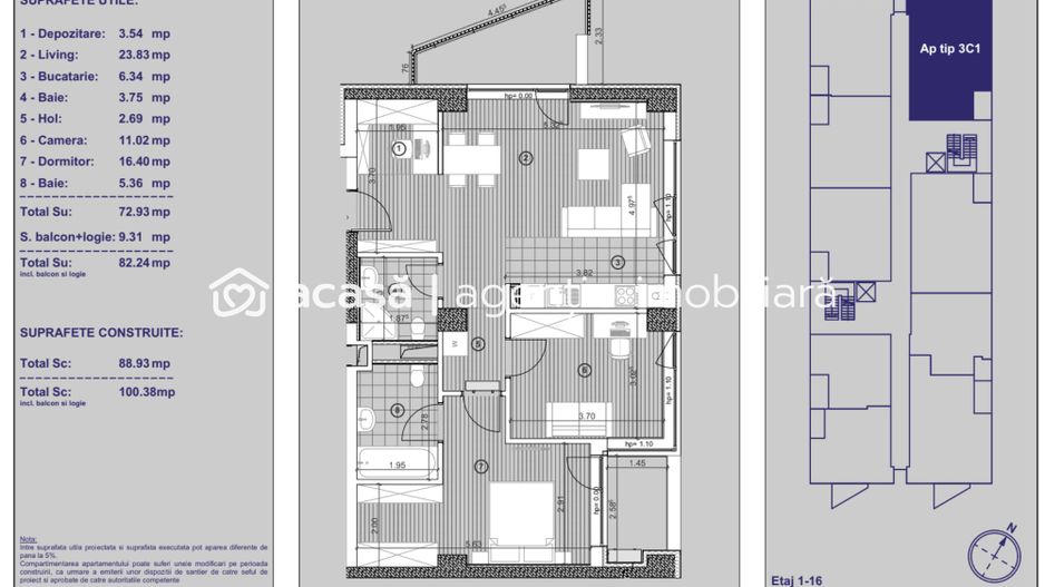 Apartament premium 3 camere în Timișoara cu  parcare subterană inclusă - Poză 1
