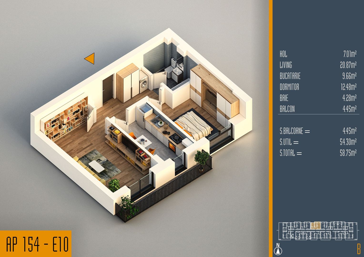 Oferta Lansare 2 camere decomandat proiect nou Pallady - Schiță 1