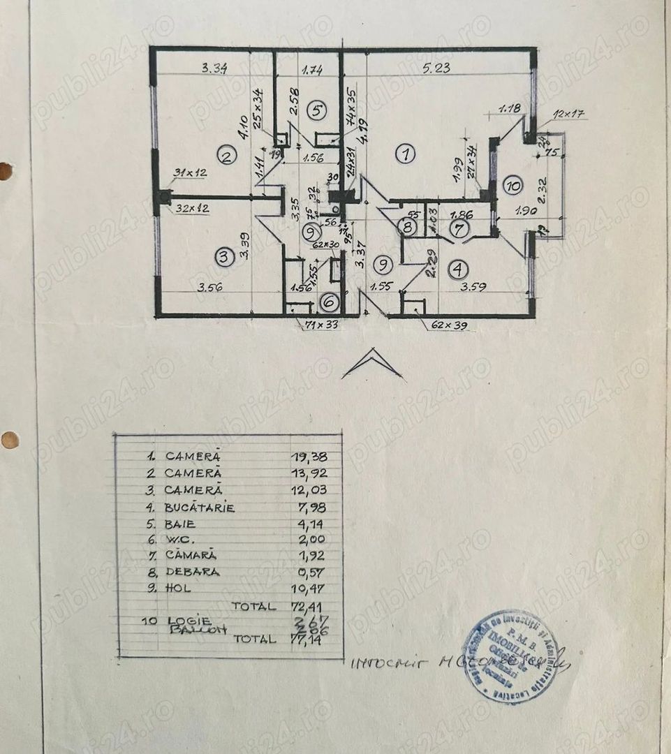 Apartament 3 camere de vanzare decomandat 77.14 mp, zona Drumul Sării - Poză 2