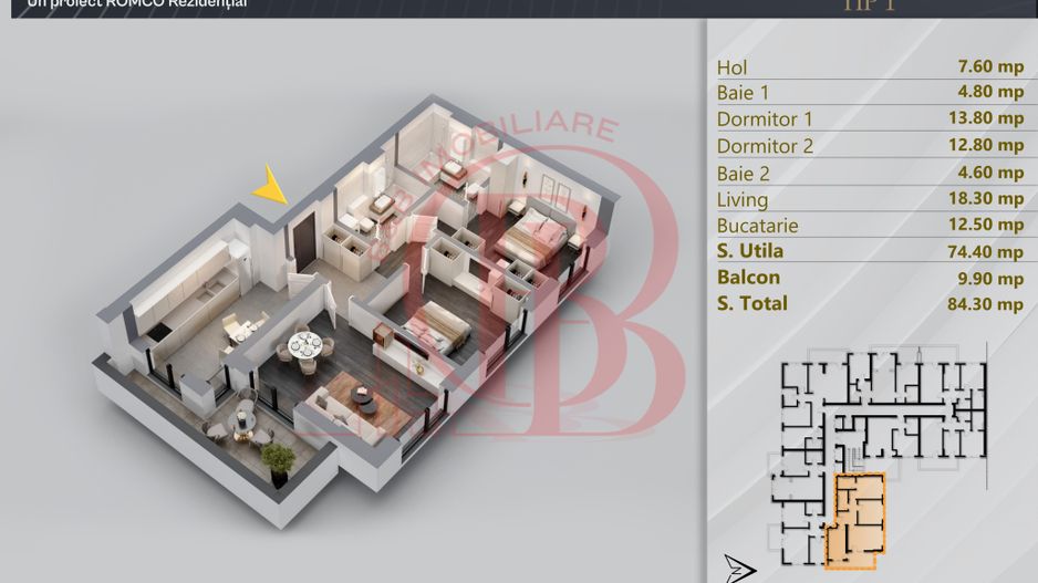 Apartament 3 camere Premium Pallady-Sector 3 - Schiță 11