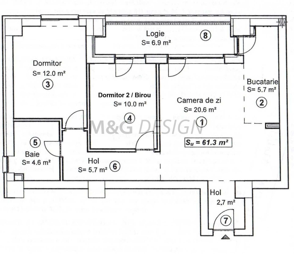 Apartament 3 camere Circumvalatiunii bloc nou - Schiță 7
