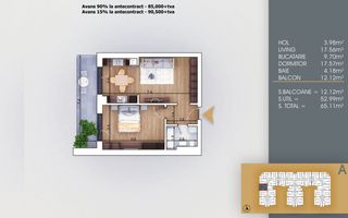 Pret promo Decomandat 8 minute de metrou Teclu TVA 9% mutare rapida - Schiță 3