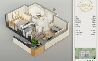 Ap 2 Camere Complex Premium,Piscina,Pista Atletism,Titan-Auchan - Schiță 6