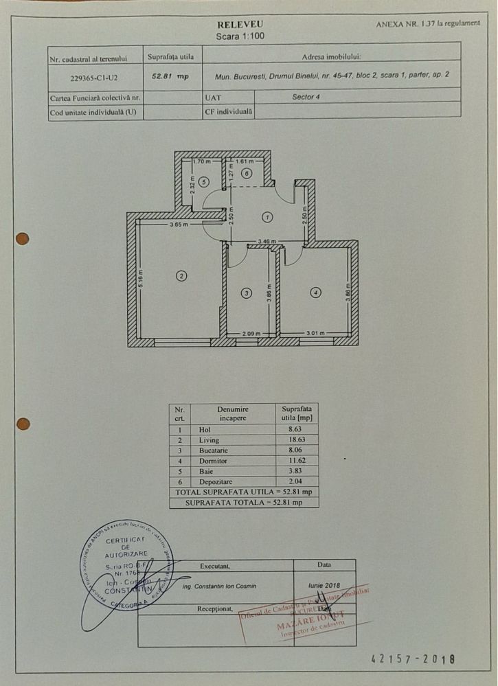 Vand apartament cu 2 camere NU GARSONIERA dubla si loc de parcare - Poză 7