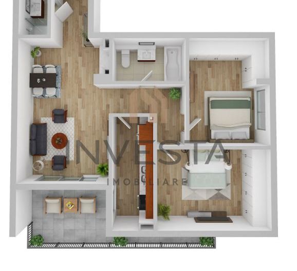 Apartament premium 3 camere+terasa  in Andrei Muresanu - Schiță 2