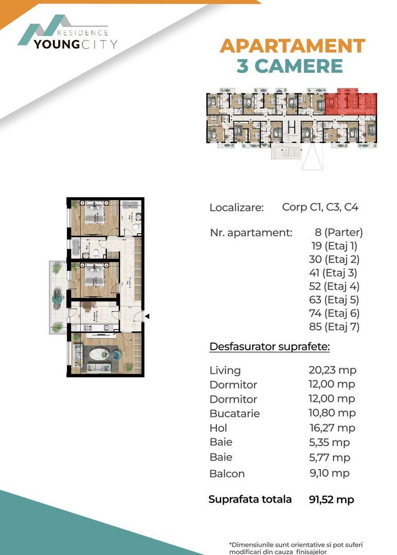 3 camere decomandat, 92 mp, spatios, aproape metrou, pret promoțional! - Poză 4