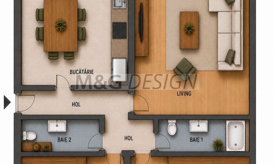 Apartament 3 camere zona Modern - Poză 2