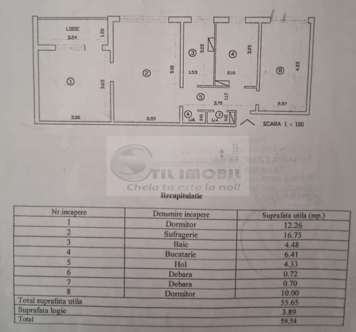 Ap 3 camere | 60mp | et. intermediar | Zona Podu Roș - 123.000E - Poză 10