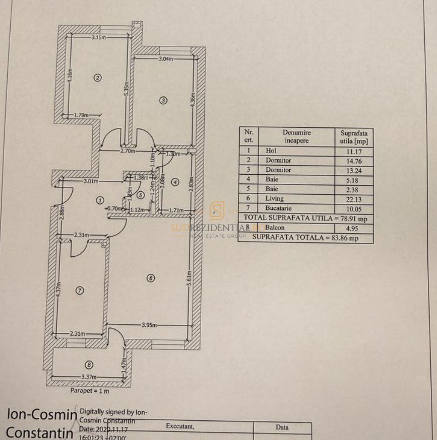 Apartament 3 camere, Mobilat si utilat, Parcare, Aproape de metrou - Poză 9