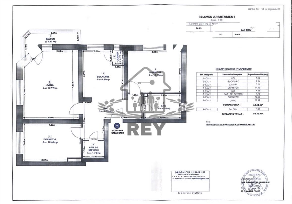 Apartament 3 camere | Etaj 1 | Turnisor - Schiță 13