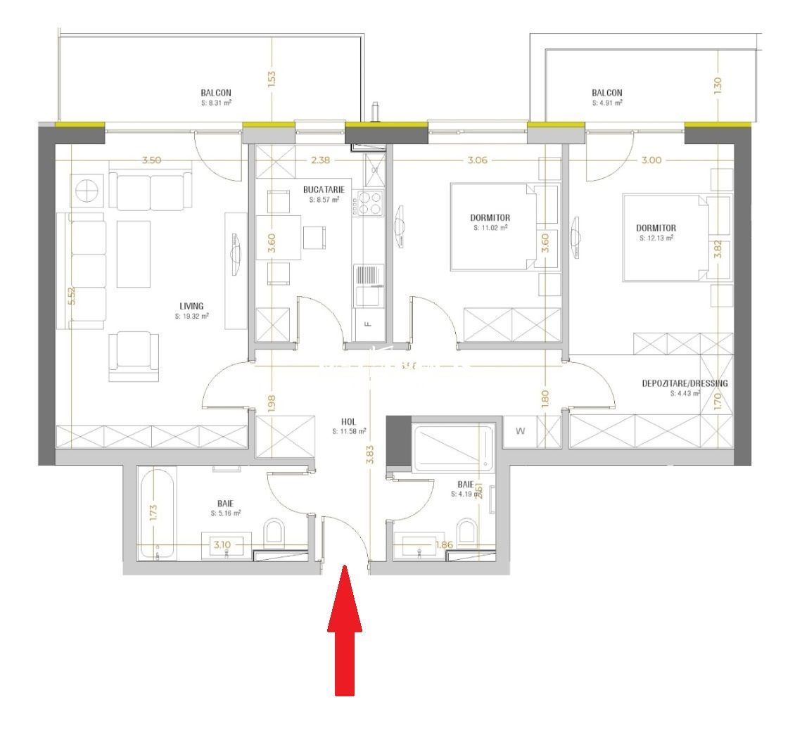 VINZARE 3 CAMERE  URBAN PLAZA | Intabulat - Poză 3