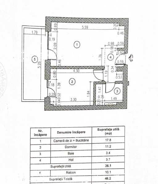 Studio mobilat si utilat | terasa 10 mp | Prima Vista Pipera-Barbu Vacarescu - Schiță 10