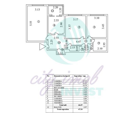 3 camere decomandat | 5 min metrou Apărătorii Patriei | Bloc anvelopat - Poză 2