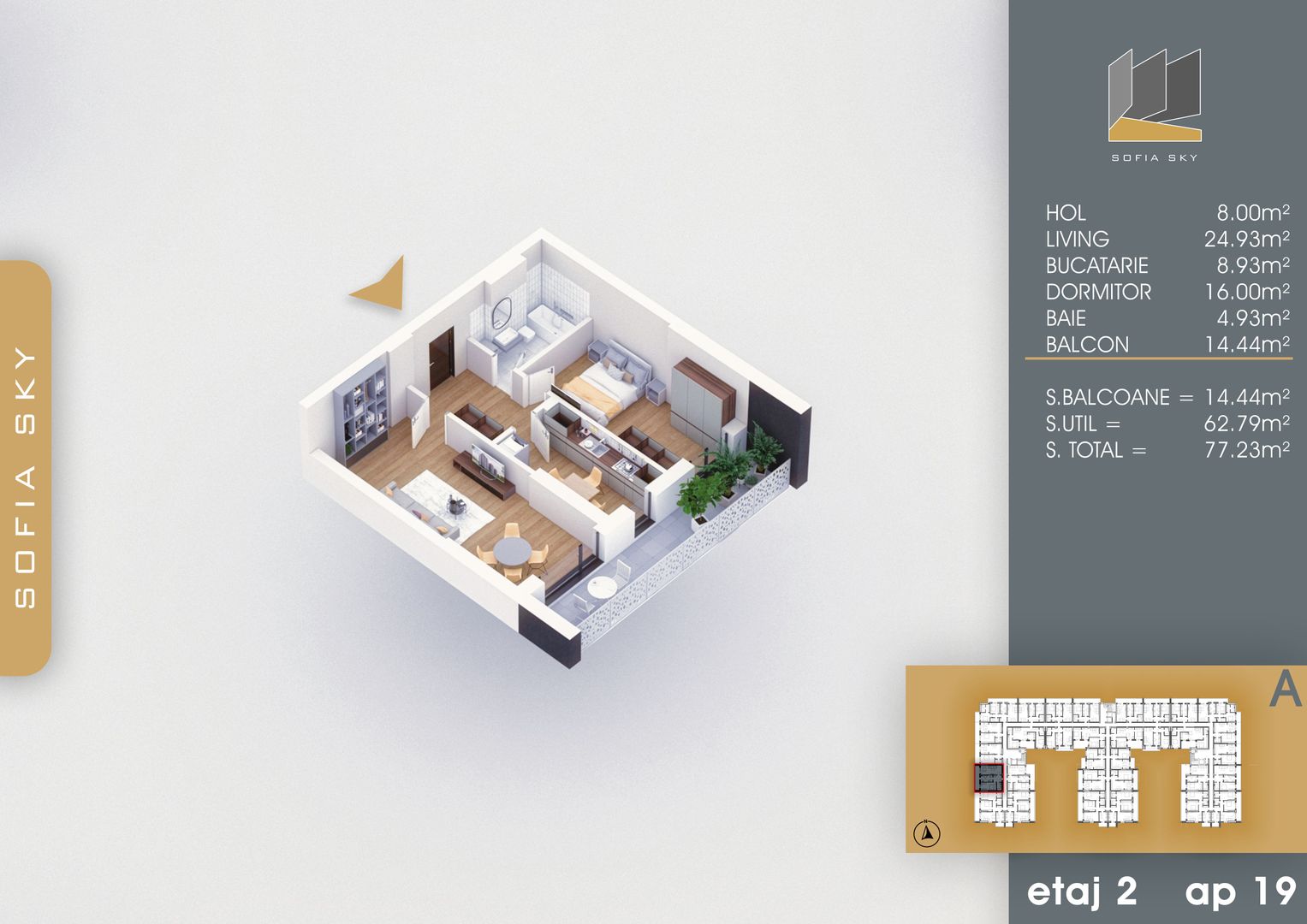 2 camere decomandat spatios  7 minute Metrou N. Teclu - Schiță 7
