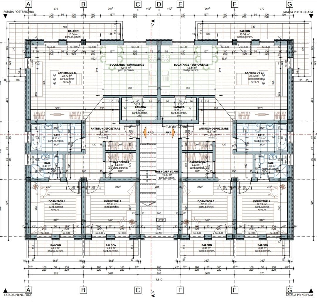 Apartament 3 camere 2 băi,in bloc NOU, 110mp - Poză 3