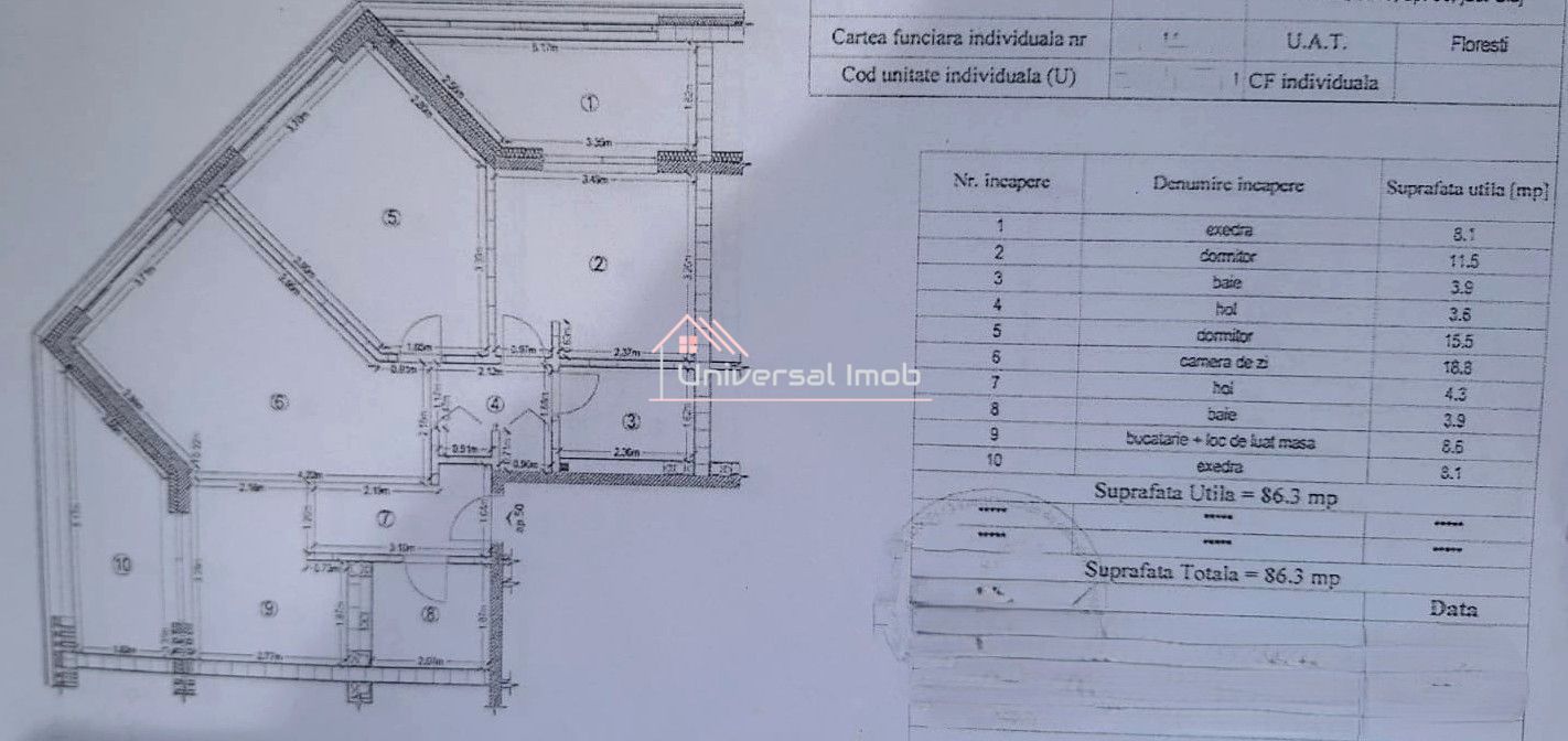 Apartament 3 camere, 86 mp. in Floresti, zona BMW - Poză 14