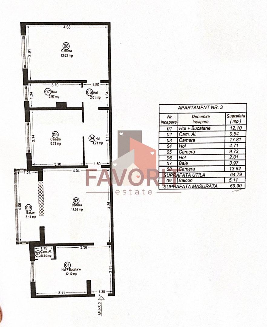 3 camere | centrala proprie | boxa | mobilat si utilat | zona excelenta | - Poză 14
