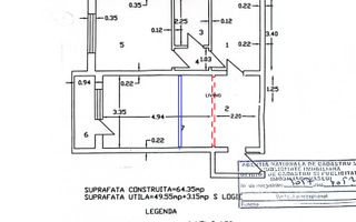 Apartament cu 2 camere, modificat în 3 camere, renovat total, zona DONICI; - Poză 10