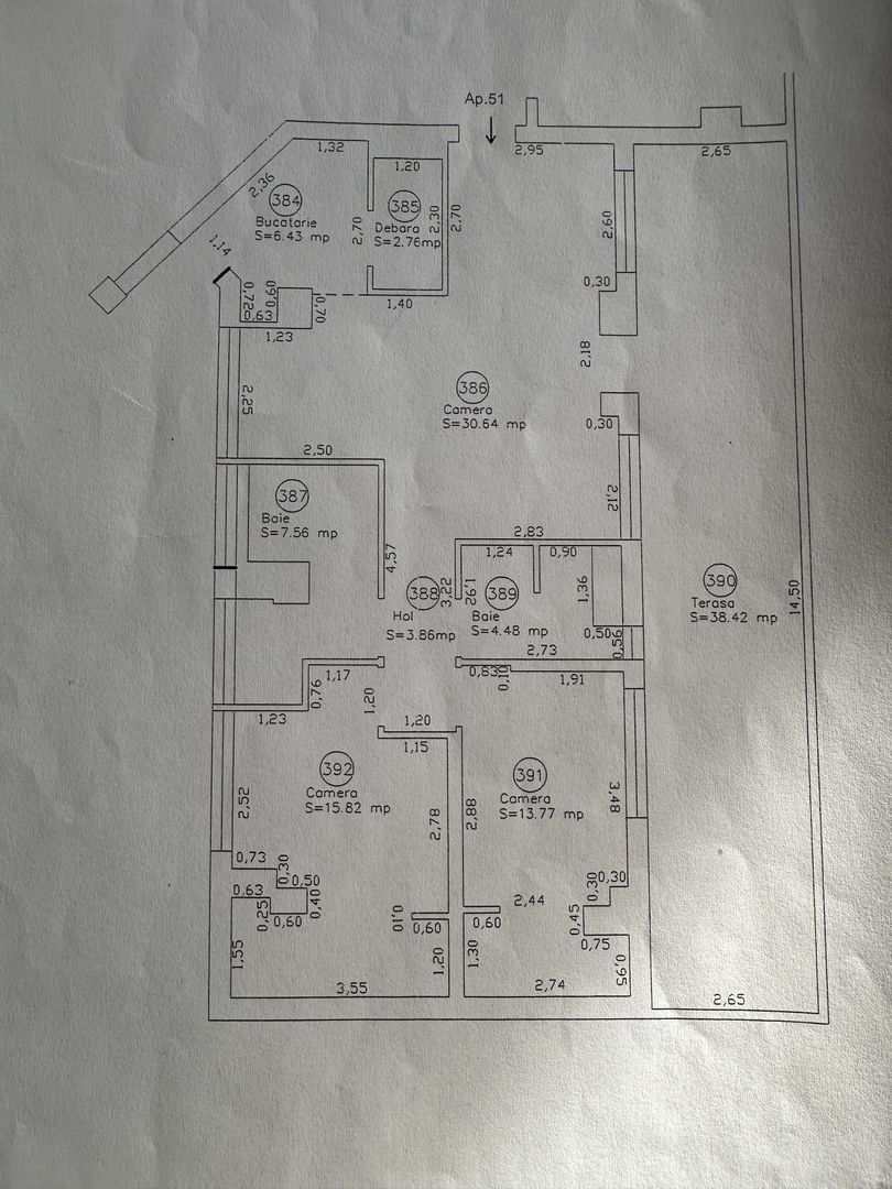 Apartament 3 camere cu terasa de 38 mp - Poză 3