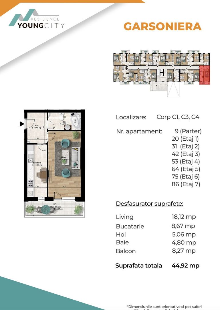 Garsoniera, 3-4 min metrou, decomandată, 45 mp - Poză 5