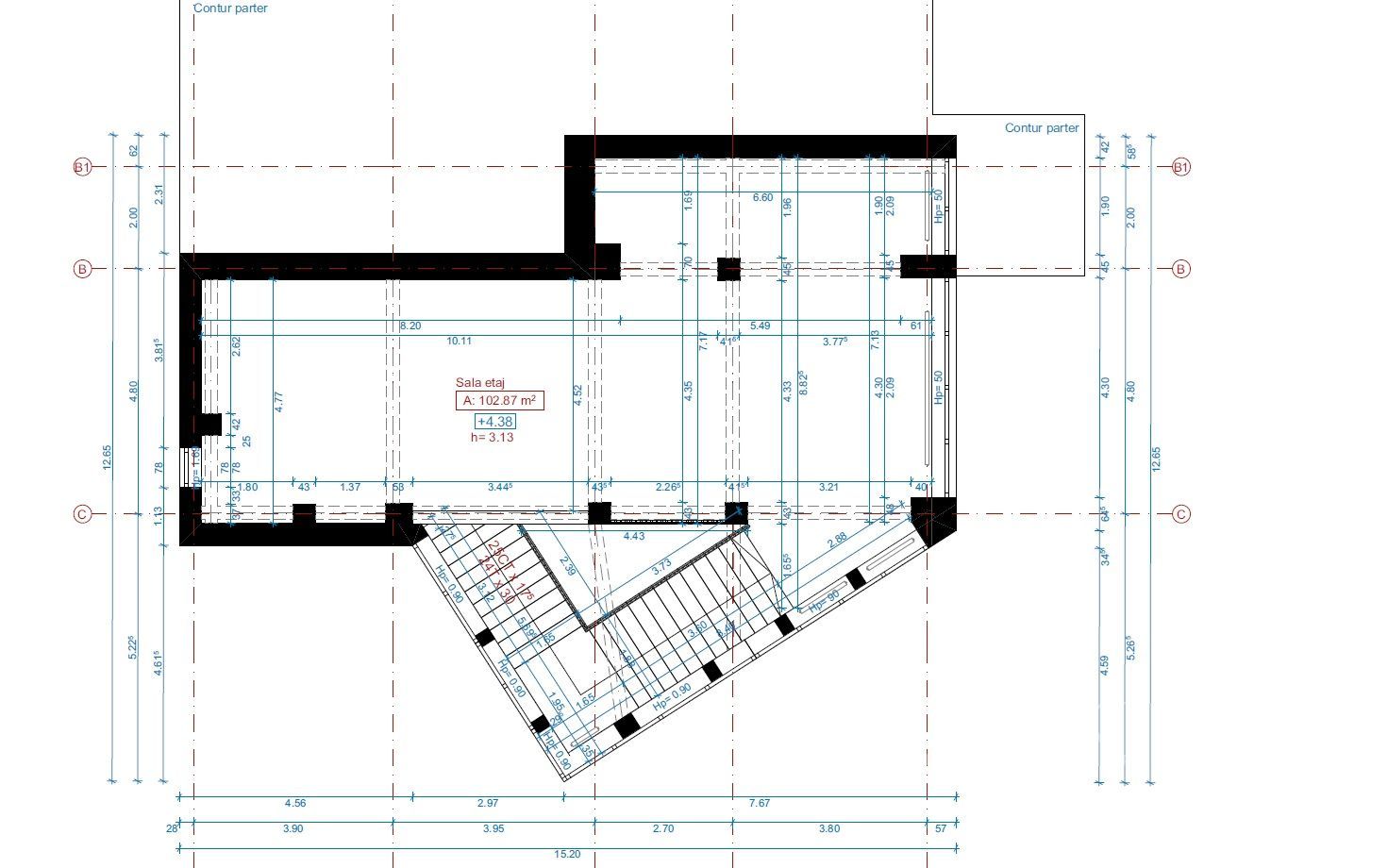 Spatiu comercial alimentatie publica  Piata Cipariu, 264 m2, TERASA - Schiță 6