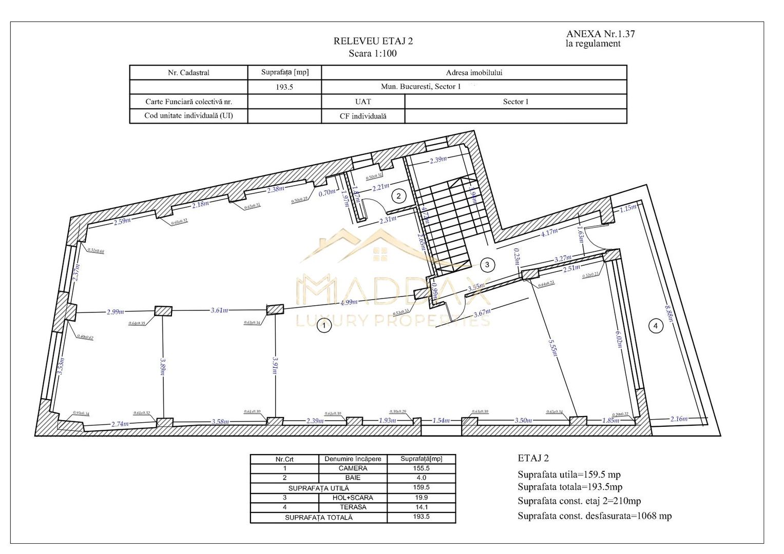 Spatiu comercial **2E+M ** 480mp // Victoriei - Schiță 57