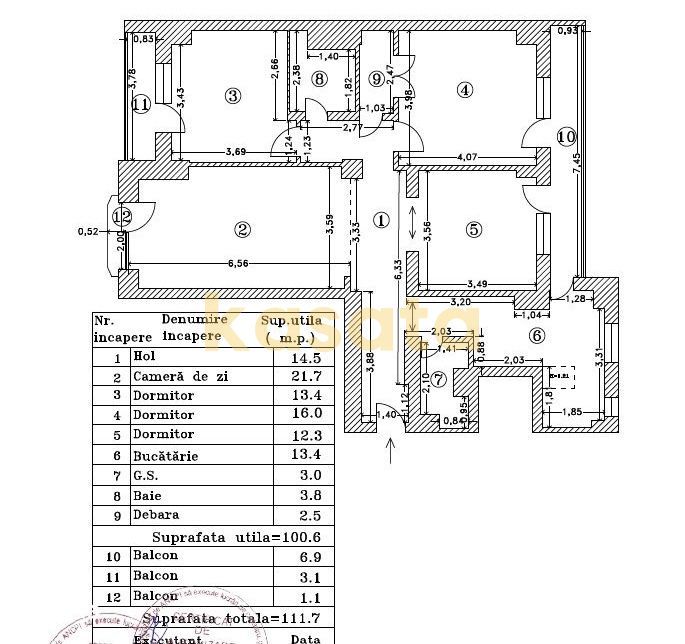 4camere|Decebal |Rond Alba Iulia | 111,7mp|Bloc1993 |Etaj 6/8|Centrala - Poză 15