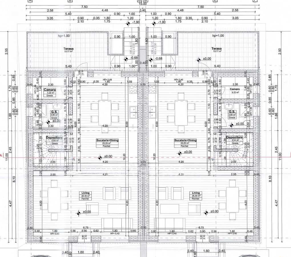 CASA DUPLEX | P+1+Pod | 123mp + POD 45mp | teren 654mp | Chinteni - Schiță 20