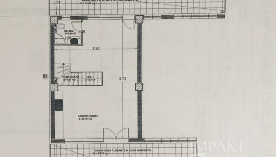 Penthouse pe doua niveluri cu 5 camere in cartierul Buna Ziua! - Schiță 16