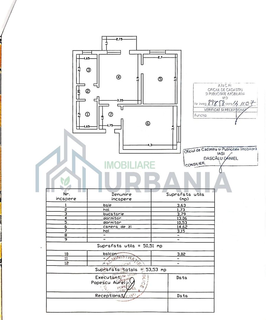 Apartament 3 camere de vânzare în Podu Roș, Iași - 53,53 mp - Poză 8