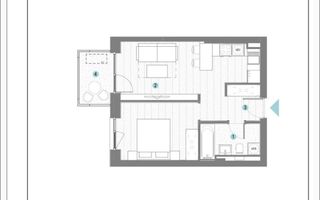 Apartament 2 camere, semi-amenajat, Open Space, Silk District, Iași - Poză 1