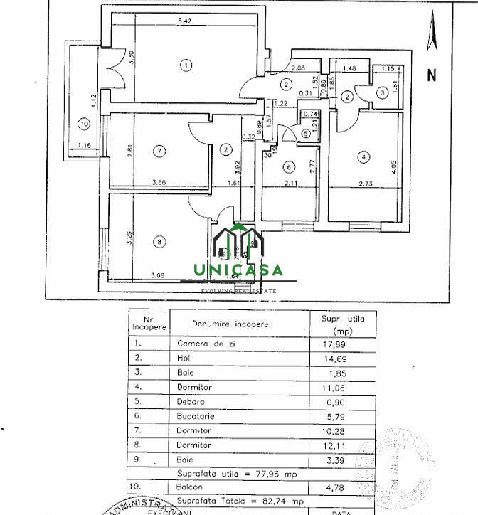 Apartament 4 camere, decomandat/Etaj 4/4 ,Zona Nord - Poză 12