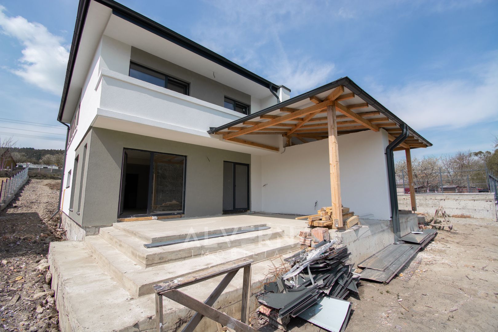 Casa tip Duplex 4 camere 120 mp | semifinisat | teren 500 mp | Popesti - Poză 1