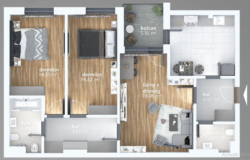 3camsemidec+2bai+dressing/sec4, Mall Grand Arena,parc T.Arghezi - Poză 1