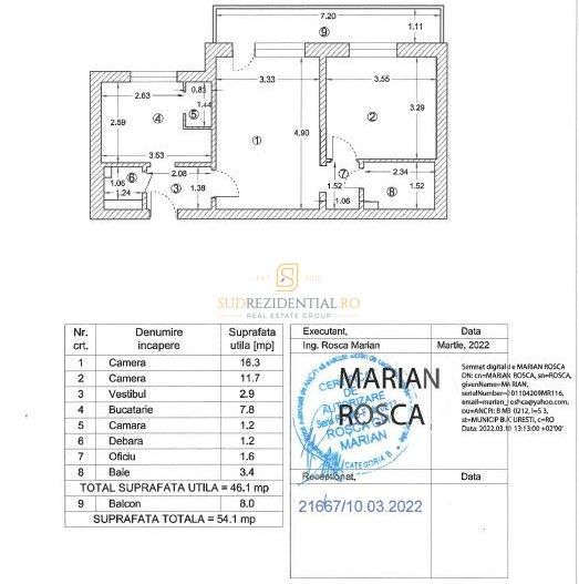 Apartament 2 camere ideal investitrie, langa Mall Sun Plaza. - Schiță 8
