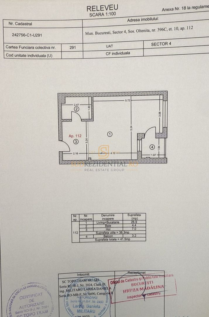 Garsoniera 38 mp, Sky Tower, Pasarela Metrou Berceni, Popesti-Leordeni - Schiță 15