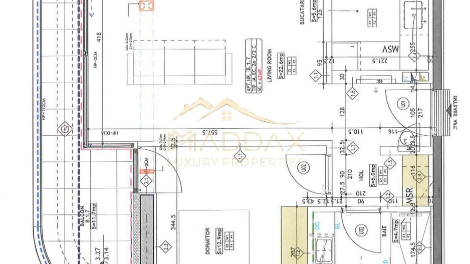 Apartament **2 camere **65mp // Aviației - Schiță 12