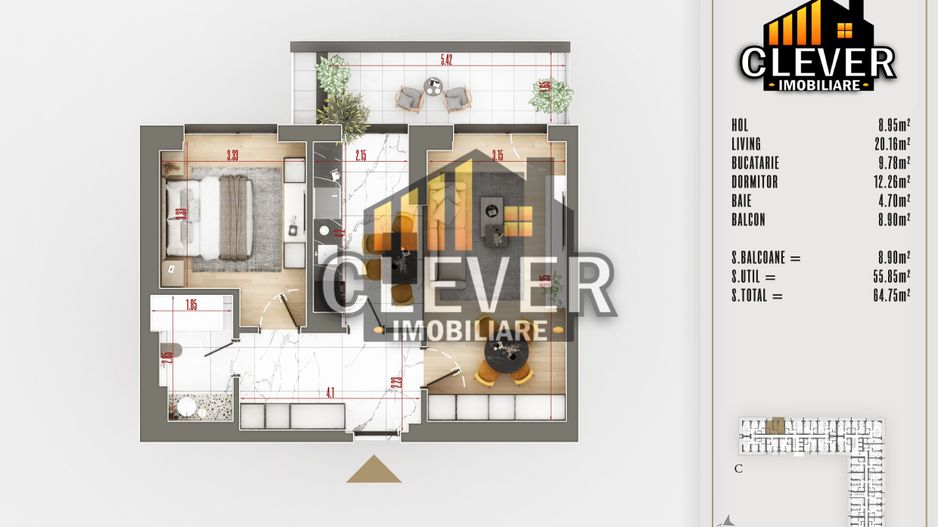 Apartament Premium 2 Camere Suprafata Generoasa Th. Pallady - Poză 1