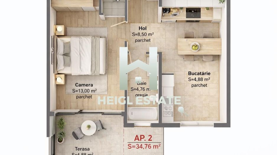 Apartament cu o camera decomandat in Giroc - Poză 1