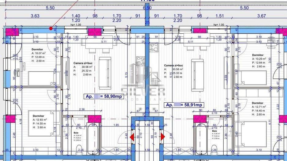 Apartament cu 3 camere/59 mp/Terasa 26mp/imobil NZEB. - Poză 2