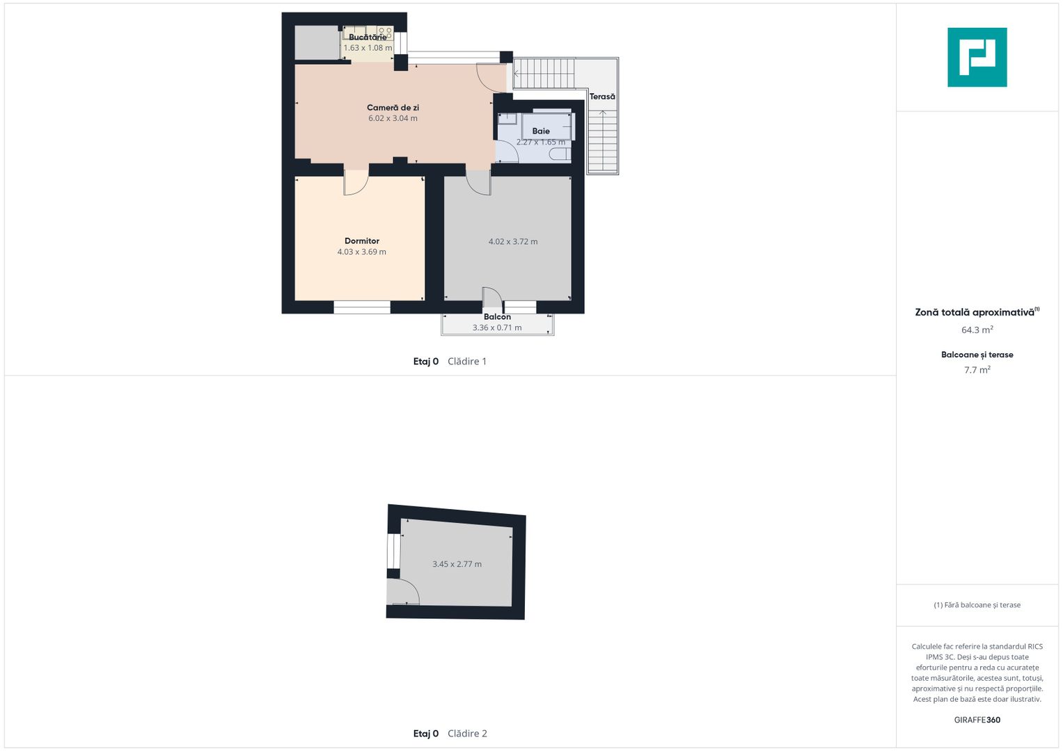 Casă la curte, 65 mp utili, 2 camere, curte mare - Poză 10