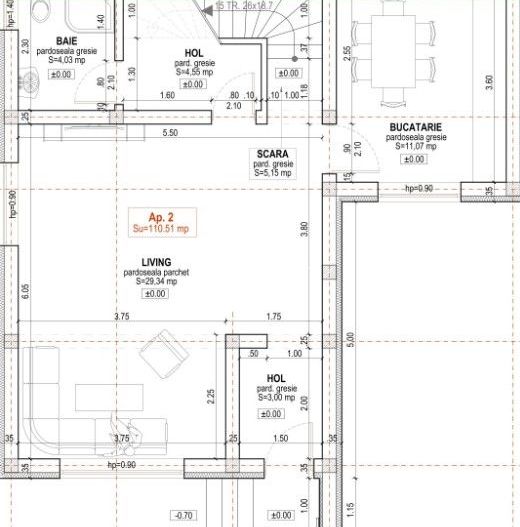 Casă de tip quadruplex, 4 camere, 110 mp utili – Cartierul Arhitectilor - Schiță 13