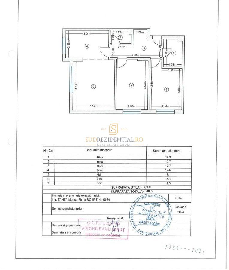 Apartament 3 camere, Bucuria - Postalionului, Grand Arena, bloc 2024 - Schiță 12