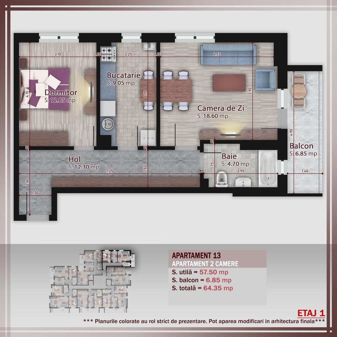 2 camere -proiect nou - Metrou Nicolae Teclu - Schiță 10