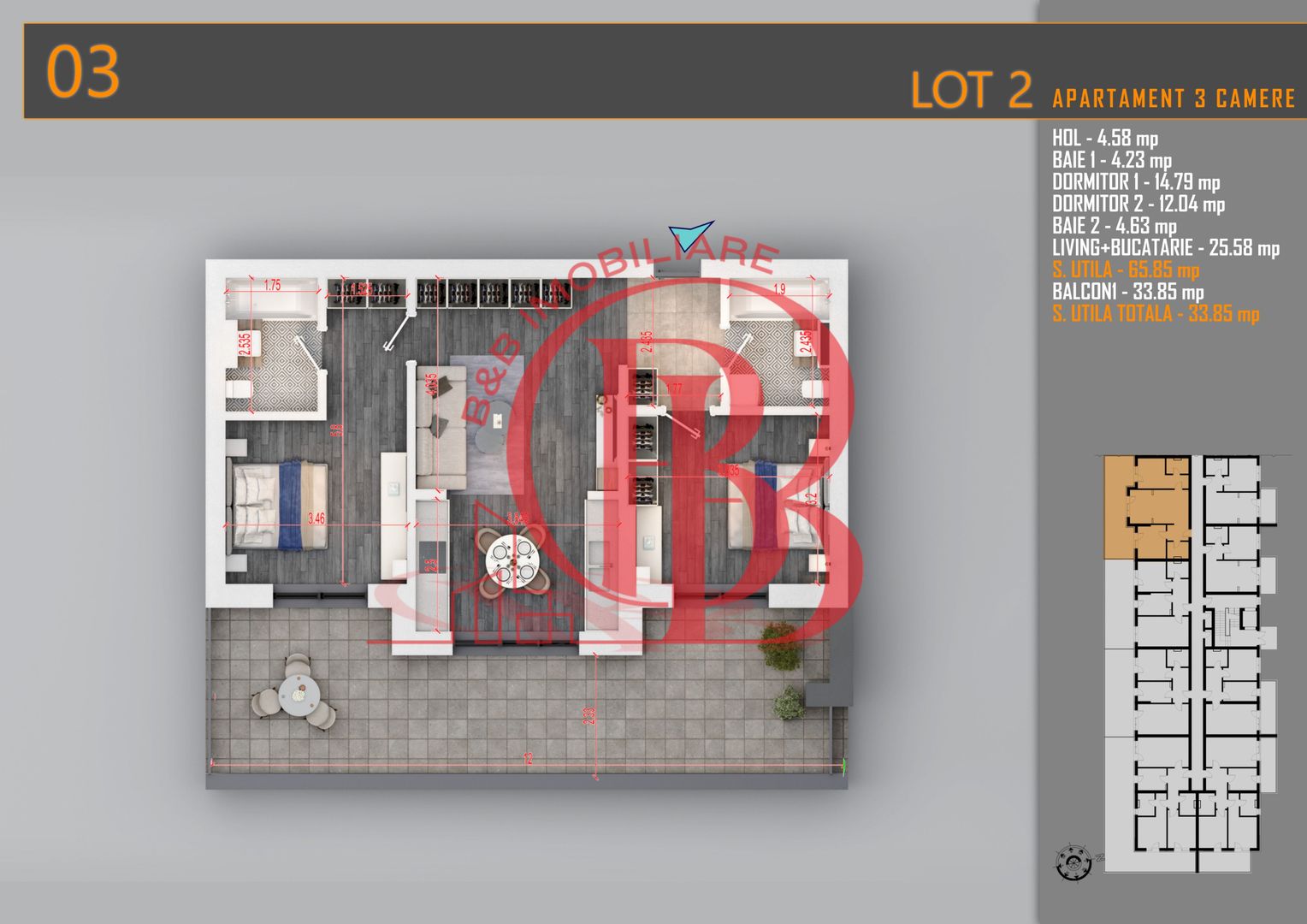 Apartament 3 camere Modern Titan Th. Pallady-Sector 3 - Schiță 1