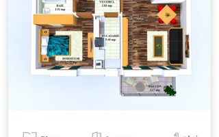 2 camere I Cosmopolis I mobilat si utilat I 45 mp utili - Poză 8