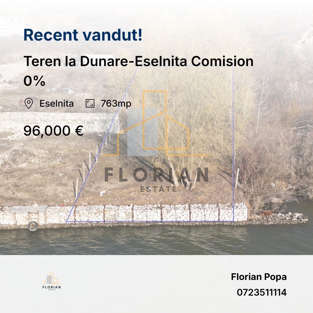 Teren la Dunare-Eselnita Comision 0% - Poză 1