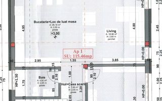 Apartament in vila! 4 camere suprafata utila 115 mp! Terasa de 34 mp! - Schiță 2